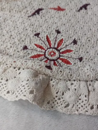 Zara Crop Top Raw Embroidery Retro Style