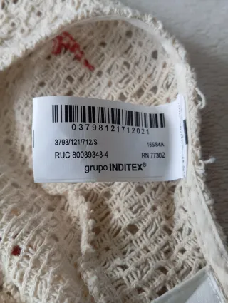 Zara Crop Top Raw Embroidery Retro Style