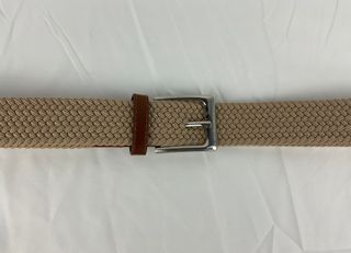 Cinturón elástico beige trenzado