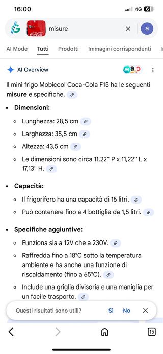 Mini Frigo Coca-Cola per Auto/Camper