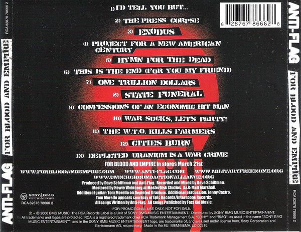 Anti-Flag – For Blood And Empire - CD - Nuevo