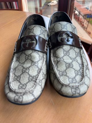 Zapatos Gucci Hombre Beige y Marrón