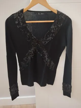 Jersey de lana con lentejuelas talla XS