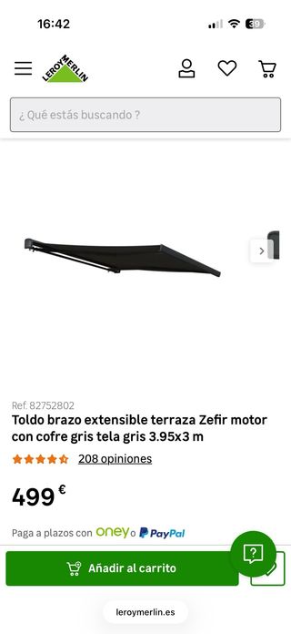 Toldo extensible terraza Zefir motor