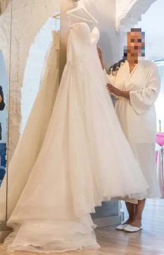 Vestido de novia, blanco, semi nuevo.