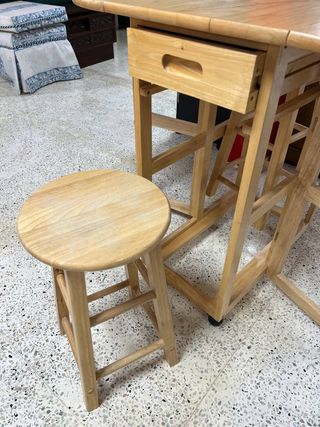 Mesa redonda con 2 taburetes económico