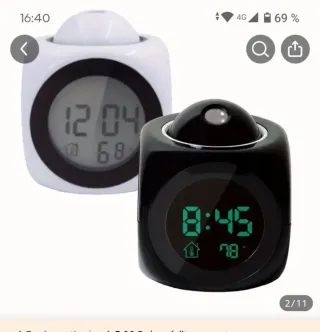 Despertador proyector de hora