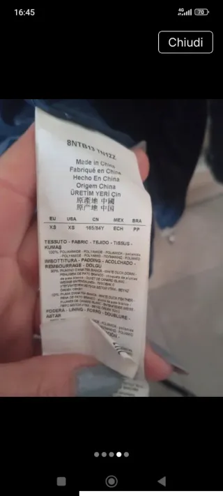 Piumino 100 grammi  EA7,donna,tg.XS