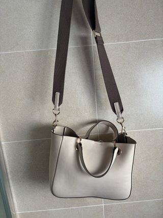 Bolso Parfois Beige con Correa Marrón