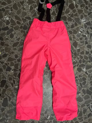 Pantalón de nieve rosa con tirantes
