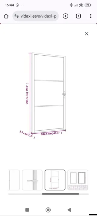 Puerta de cristal y aluminio
