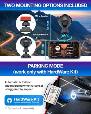 Dash CAM TrendVision TDR-725 Real 4K