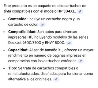 2 cartuchos tinta 304 XL