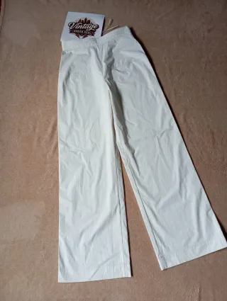 Zara Wide Leg Pants White Vintage Style