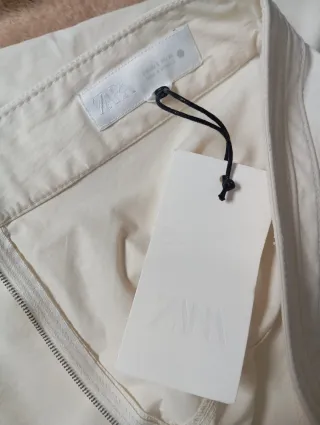 Zara Wide Leg Pants White Vintage Style