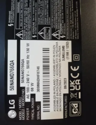 *Despiece TV LG 50NANO766QA