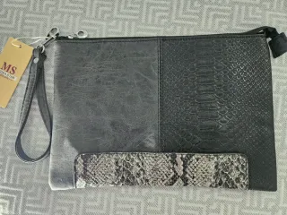 Cartera/ bolso en gris/ negro