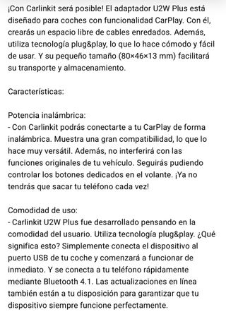 Carplay inalámbrico(Carlinkit cpc 200/U2W plus
