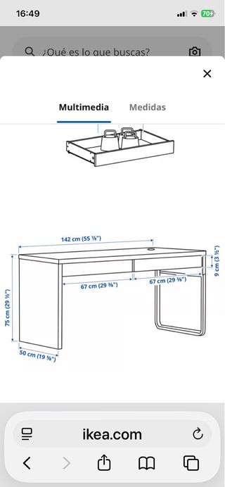 Mesa de estudio Micke de Ikea