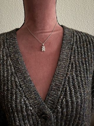 Collar Oso con Colgante Brillante