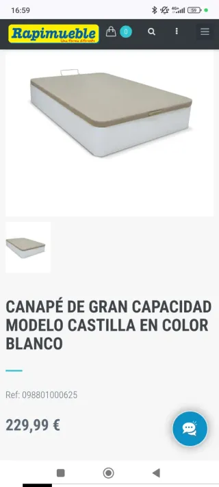 Canape 135x190 Blanco