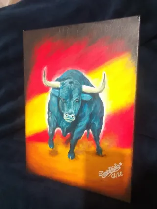 Toro Español; Cuadro en Acrilico