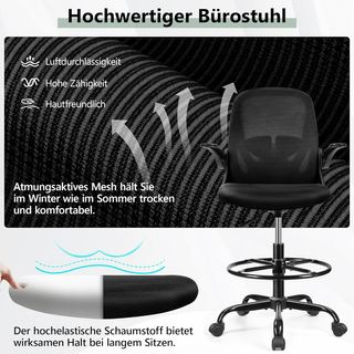 Silla de oficina con reposabrazos plegables