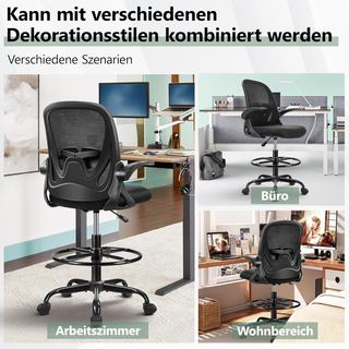 Silla de oficina con reposabrazos plegables