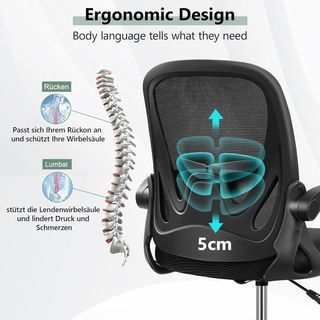 Silla de oficina con reposabrazos plegables