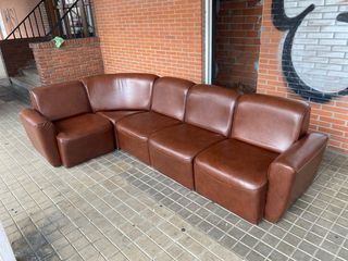 Sofá modular vintage   5 plazas polipiel