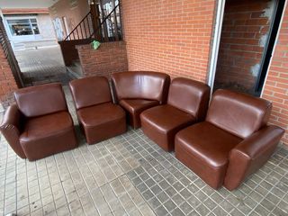 Sofá modular vintage   5 plazas polipiel