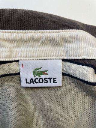 Polo Lacoste Vintage Manga Larga Rayas Rugby Retro