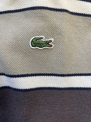 Polo Lacoste Vintage Manga Larga Rayas Rugby Retro