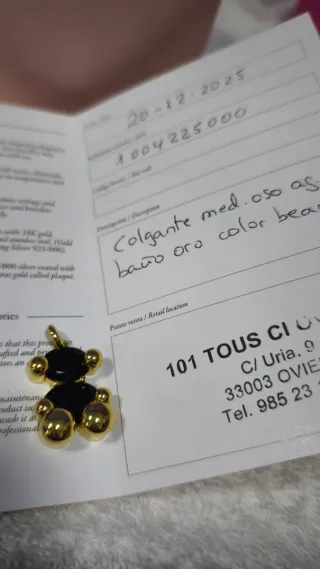 Colgante tous onix plata y vermeil