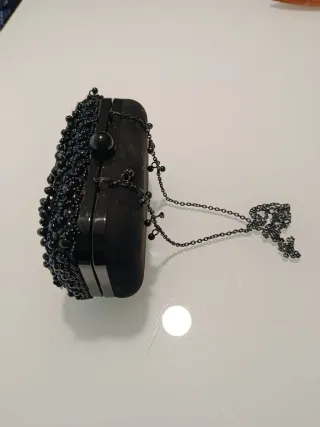 Bolso mini fiesta negro abalorios