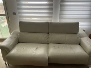 Sofá  3+2 de Piel Pedro Ortiz Blanco