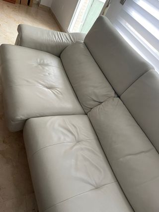 Sofá  3+2 de Piel Pedro Ortiz Blanco