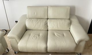 Sofá  3+2 de Piel Pedro Ortiz Blanco