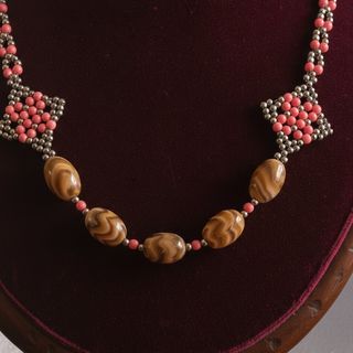 Gioielli vintage collana gemme pietre orecchini