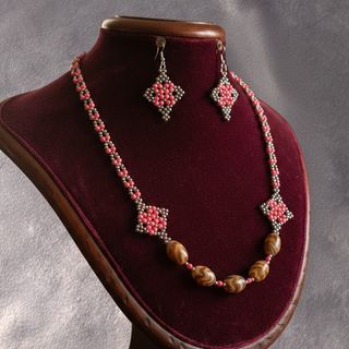 Gioielli vintage collana gemme pietre orecchini