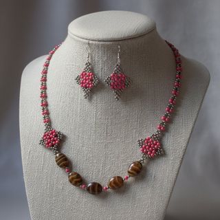 Gioielli vintage collana gemme pietre orecchini