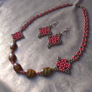 Gioielli vintage collana gemme pietre orecchini