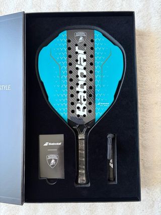 Babolat x Lamborghini padel racket white and blue