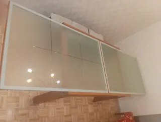 Mesa de madera y cristal extensible, 130x87 260x87