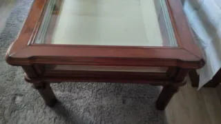 Mesa de centro madera ,cristal.