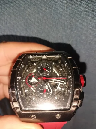 Reloj Skyline Cronógrafo Negro y Rojo LEER