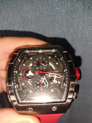 Reloj Skyline Cronógrafo Negro y Rojo LEER