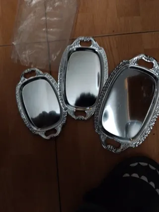 Bandejas de plata decorativas