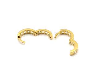 argollas oro 18k con piedra con circonita