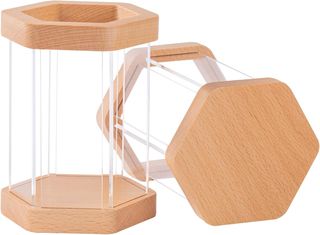 2 Piezas Portalápices Organizador Acrílico Madera